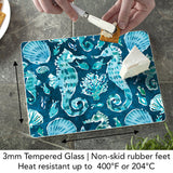 "Ocean Fantasy Tempered Glass Cutting Board