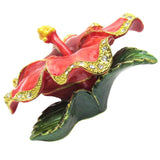 Hibiscus Jeweled Trinket Box - Red - Polynesian Cultural Center