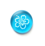 Lifeforce Glass "Hibiscus Flower" Message Stone- Marine Blue