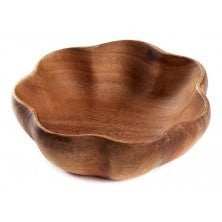 Flared Acacia Wood Serving Bowl