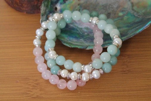 Rose Quartz and freshwater pearls - Polynesian Cultural Center