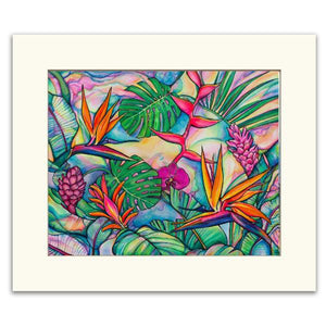 "Jungle Pop" by Colleen Wilcox - Matted Print - 11"x14" - Polynesian Cultural Center