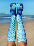 Socks Blue Mermaid Knee High - Polynesian Cultural Center