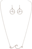 Silver Rip Curl Waves Necklace Set - The Hawaii Store