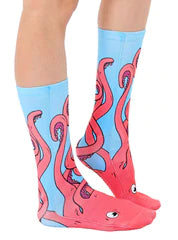 Octopus Polyester Unisex Crew Socks