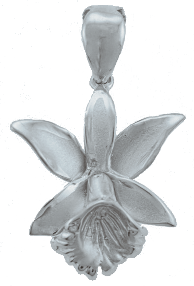 Sterling Silver Orchid Pendant - Polynesian Cultural Center