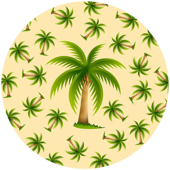 Square trivet designed with palm trees