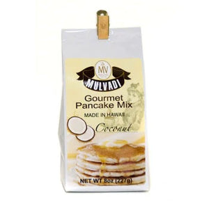 Bag of gourmet pancake mix in coconut flavor 