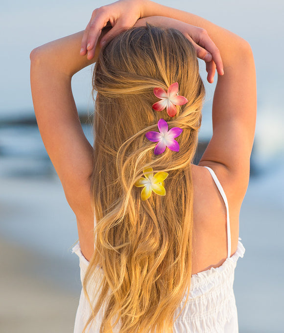 Del Sol Color-Changing Plumeria Hair Clips - Polynesian Cultural Center