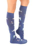 Blue Shark Print Unisex Compression Socks