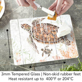 Shoreline Shells Tempered Glass Cutting Board