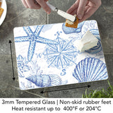 "Coastal Sketch" Tempered Glass Cutting Board