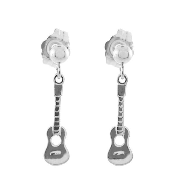 Sterling Silver Ukulele Earrings (tiny ball post) - Polynesian Cultural Center