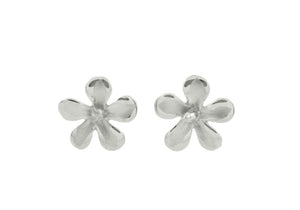 Sterling Silver Hibiscus Earrings small - Polynesian Cultural Center