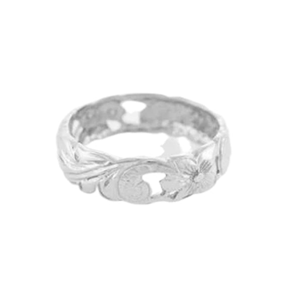 Sterling Silver Scroll Cutout Ring 6mm - Polynesian Cultural Center