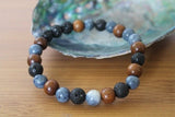 Blue sponge coral, wood beads, lava beads - Polynesian Cultural Center