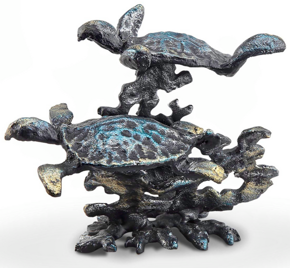 Turtle and Coral Desktop Casting- Cast Iron - Polynesian Cultural Center