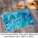 "Ocean Vibe" Tempered Glass Cutting Board